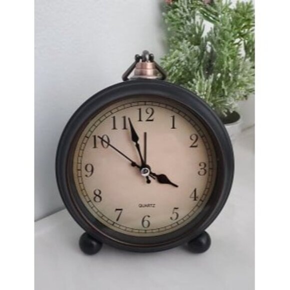 New Vintage Retro Analog Alarm Clock, 4 inch Super Silent Non Ticking Small Cloc - Picture 2 of 2